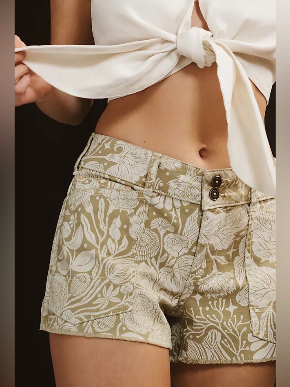 Anthropologie Pilcro The Wanderer Short Bloomingprint Floral Green 30